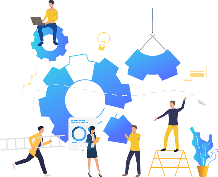 Ilustratie de contact cu servicii